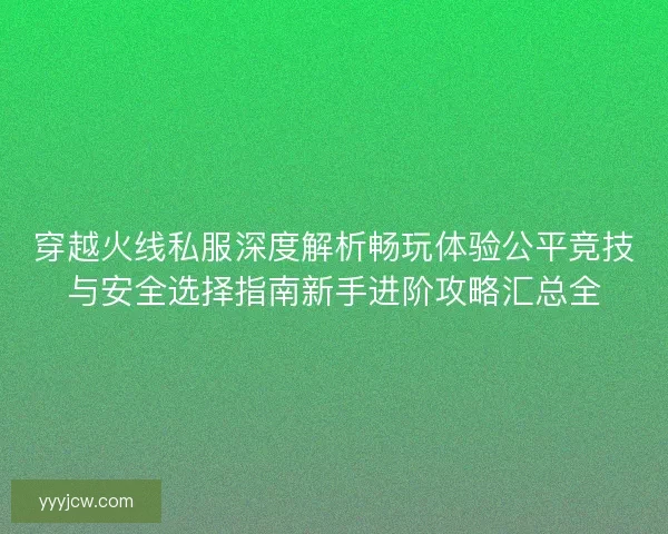 穿越火线私服深度解析畅玩体验公平竞技与安全选择指南新手进阶攻略汇总全