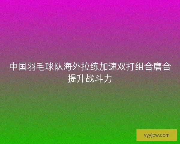 中国羽毛球队海外拉练加速双打组合磨合提升战斗力